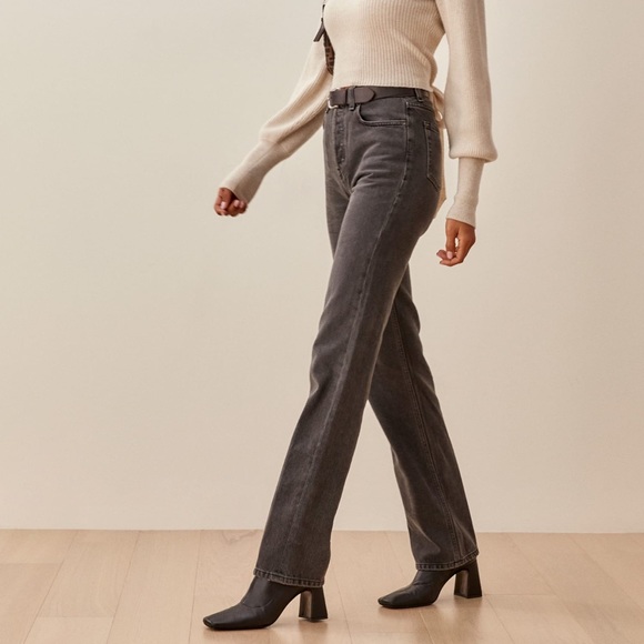 NWOT. Reformation Cynthia High Rise Straight Leg Organic Cotton Jeans Women’s-23 - Picture 2 of 16